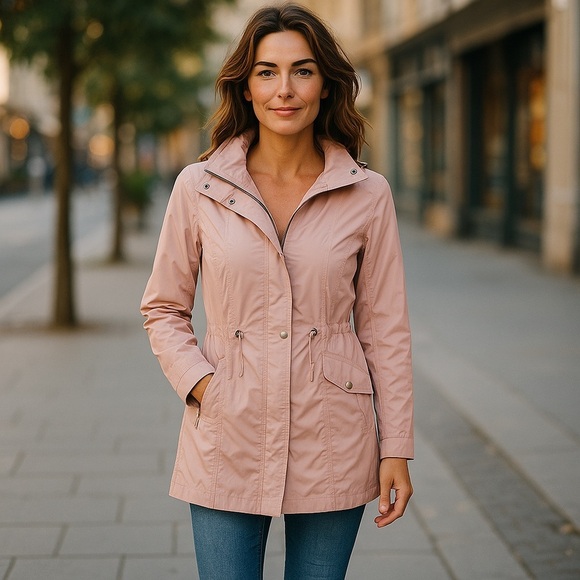 Cole Haan Pink Hooded Rain Coat
New - Picture 2 of 10